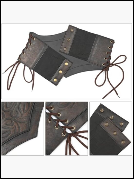 Renaissance Medieval Wide Leather Cinch Belt main image 5